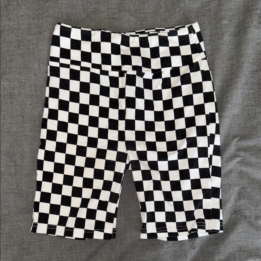 LuLaRoe Black and White Checkered Bike Shorts